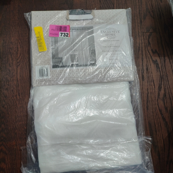 Exclusive Home Belgian Linen Style Sheer Curtain Panel Set Snowflake White - Picture 5 of 6